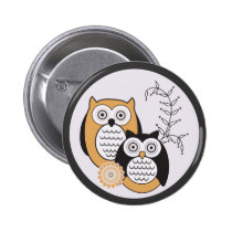 Modern Owls Button buttons