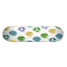 Modern Peacock feathers print art Custom Skateboard