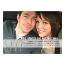Modern Photo Monogram Wedding Invitations