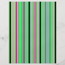 Modern pink black and bright green stripes full color flyer