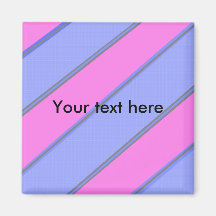 Modern pink blue diagonal stripes refrigerator magnet