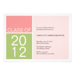 Modern pink colour block class graduation invite