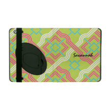 Modern Pink Lime Retro Aqua Geometric Pattern