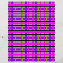 Modern pink violet and green plaid flyer design