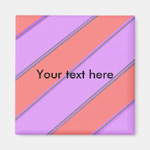 Modern pink violet diagonal stripes refrigerator magnets