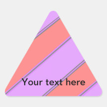 Modern pink violet diagonal stripes triangle sticker