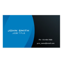 Modern Professional Blue and Black Business Card