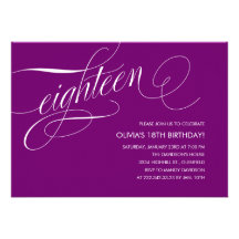 Modern Purple 18th Birthday Invitations