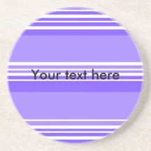 Modern purple and white stripes drink coaster