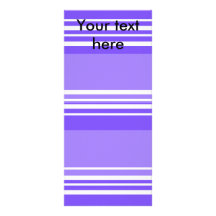 Modern purple and white stripes customized rack card