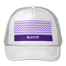 Modern Purple Chevron Mesh Hats