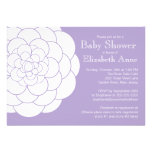 Modern Purple Dahlia Bloom Floral Girl Baby Shower invitations