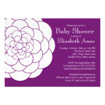 Modern Purple Dahlia Bloom Floral Girl Baby Shower invitations
