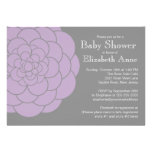 Modern Purple Dahlia Bloom Floral Girl Baby Shower invitations
