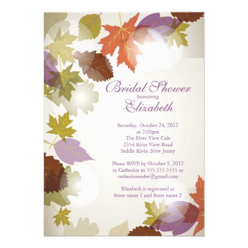 Modern Purple Leaf Bridal Shower Invitation - Zazzle.com.au