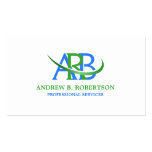 Modern Re-sizeable Swoosh Monogram Business Cards