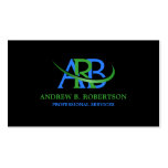 Modern Re-sizeable Swoosh Monogram Business Cards