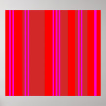 Modern red and pink stripes posters