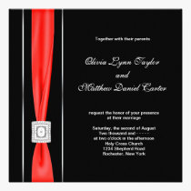 Modern Red Black Black Wedding invitations