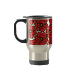 Modern Red Poppies Floral Print Travel Mug mugs