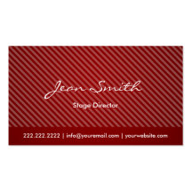 Modern Red Stage Director Business Card
