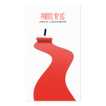 Modern Red White Painter Template Business Card