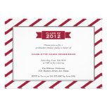 Modern ribbon red stripe graduation invitation