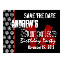 Modern Save the Date Surprise 16th Party V331 Postcards