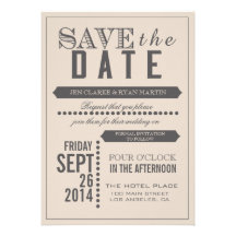 Modern Script Beige & Grey Save the Date Personalized Invitation