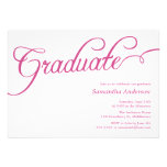Modern Script Graduation Invitation - Pink