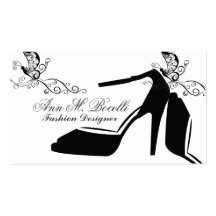 Modern Shoe Fashion Butterfly Chic Couture Business Card