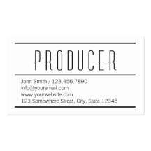 Modern Simple White Producer Business Card