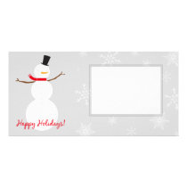 Modern snowman photo card photo cards