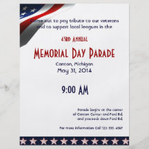 Modern Stars and Stripes Forever Flag Memorial Day Flyers