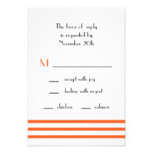Modern Stripes RSVP Cards (Orange) Invitation