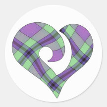 Modern Stylised Hooked Heart  07 Sticker