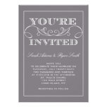 Modern Swirl Grey Wedding Invitation