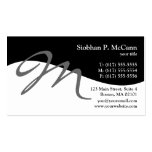 Modern Swirl M Monogram Business Cards