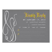 Modern Swirl Wedding Invitation RSVP