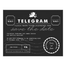 Modern Telegram Card Save the Date Personalized Invitation