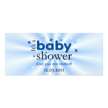 Modern Text Blue Stars Funny Baby Shower Party Personalised Invitations