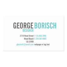 Modern Trendy Blue White Grey Business Card