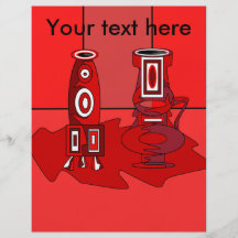 Modern vases in red background full colour flyer