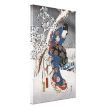 Modern Version of the Tale of Genji in Snow Scene Gallery Wrap Canvas