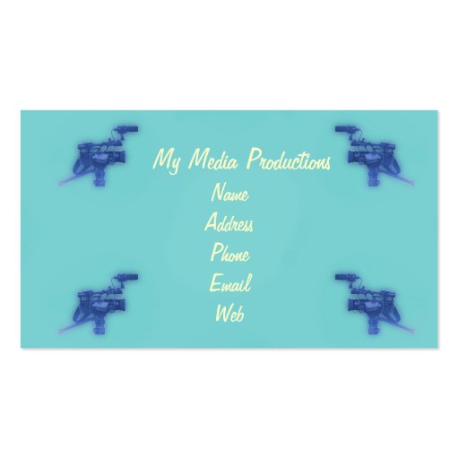 Modern Video Camera with Microphone Business Card Template