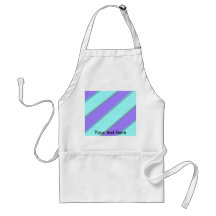 Modern violet blue diagonal stripes apron