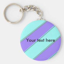 Modern violet blue diagonal stripes key chains