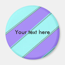 Modern violet blue diagonal stripes magnets