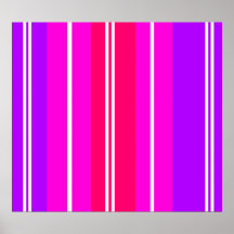 Modern violet white and pink stripes poster