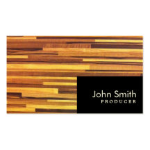 Modern Wood Stripes Producer Business Card
